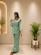 Very Beautiful Sage Green Salsa Silk HandWork Co-Ord Set