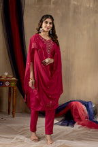 Premium Roman Silk Multi Embroidered Suit Set