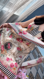Elegant Floral Printed Muslin Suit Set with Dupatta
