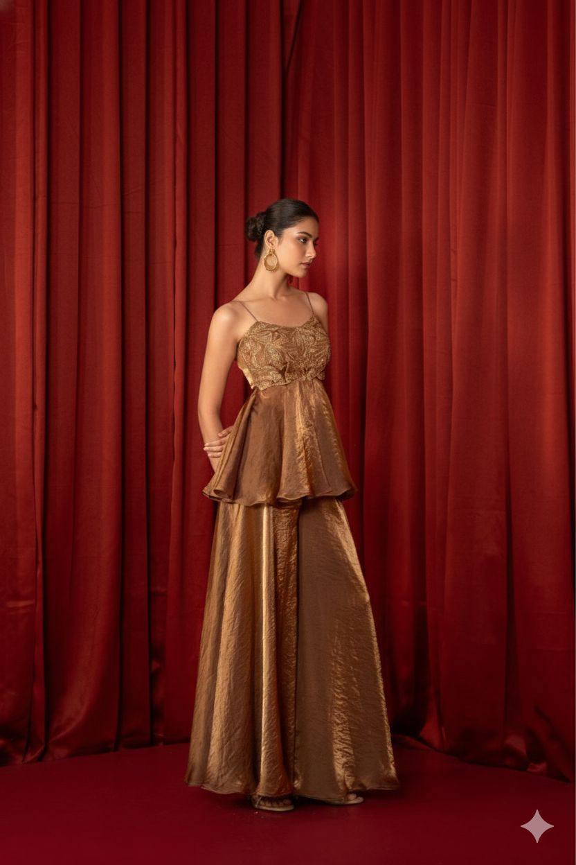 New Designer Jimmy Choo Sequence Embroidery Work Indo-Western Sharara Set