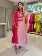 Festive Blush Pink Royale Embroidered Suit Set