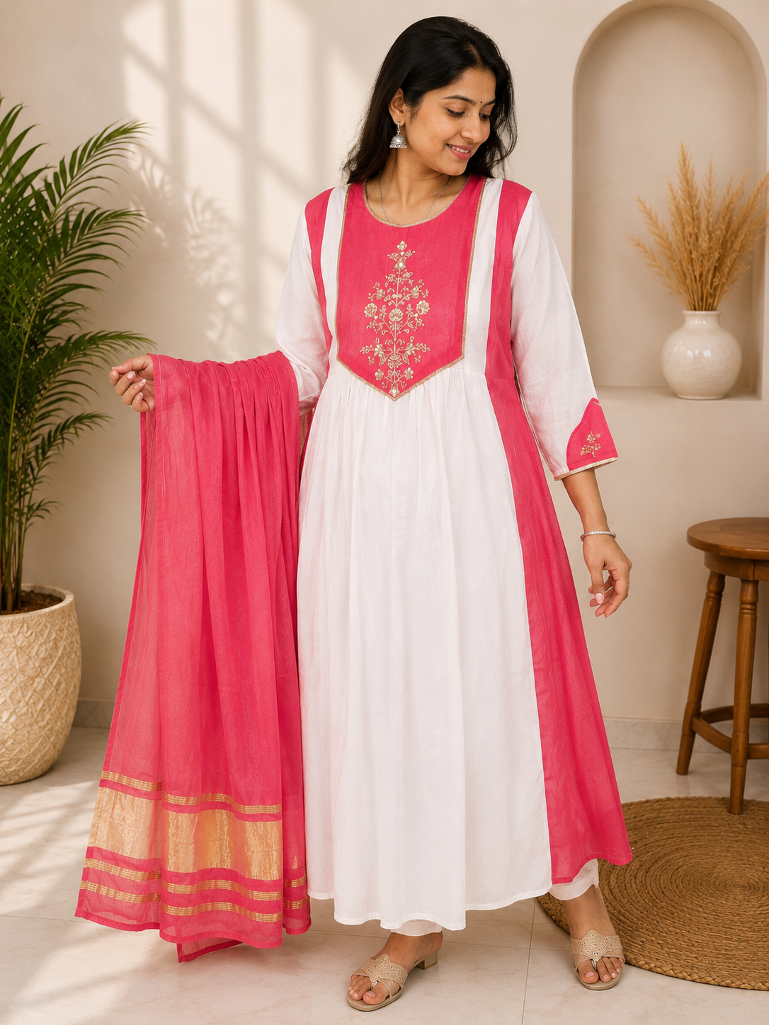 Very Beautiful Pure Mul Cotton Embroidery Suit Set