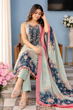 Elegant Floral Printed Muslin Ethnic Suit for Women