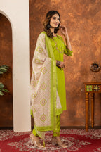 Women’s Marina Silk Embroidered Straight Suit Set