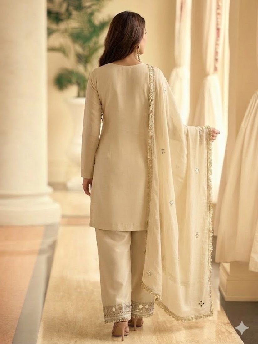 Noor-e-Ivory Vichitra Silk Festive Suit Set