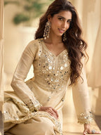 Noor-e-Ivory Vichitra Silk Festive Suit Set