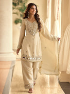 Noor-e-Ivory Vichitra Silk Festive Suit Set