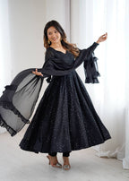 Beautiful Embroidered Soft Fox Georgette Anarkali Suit Set with Dupatta