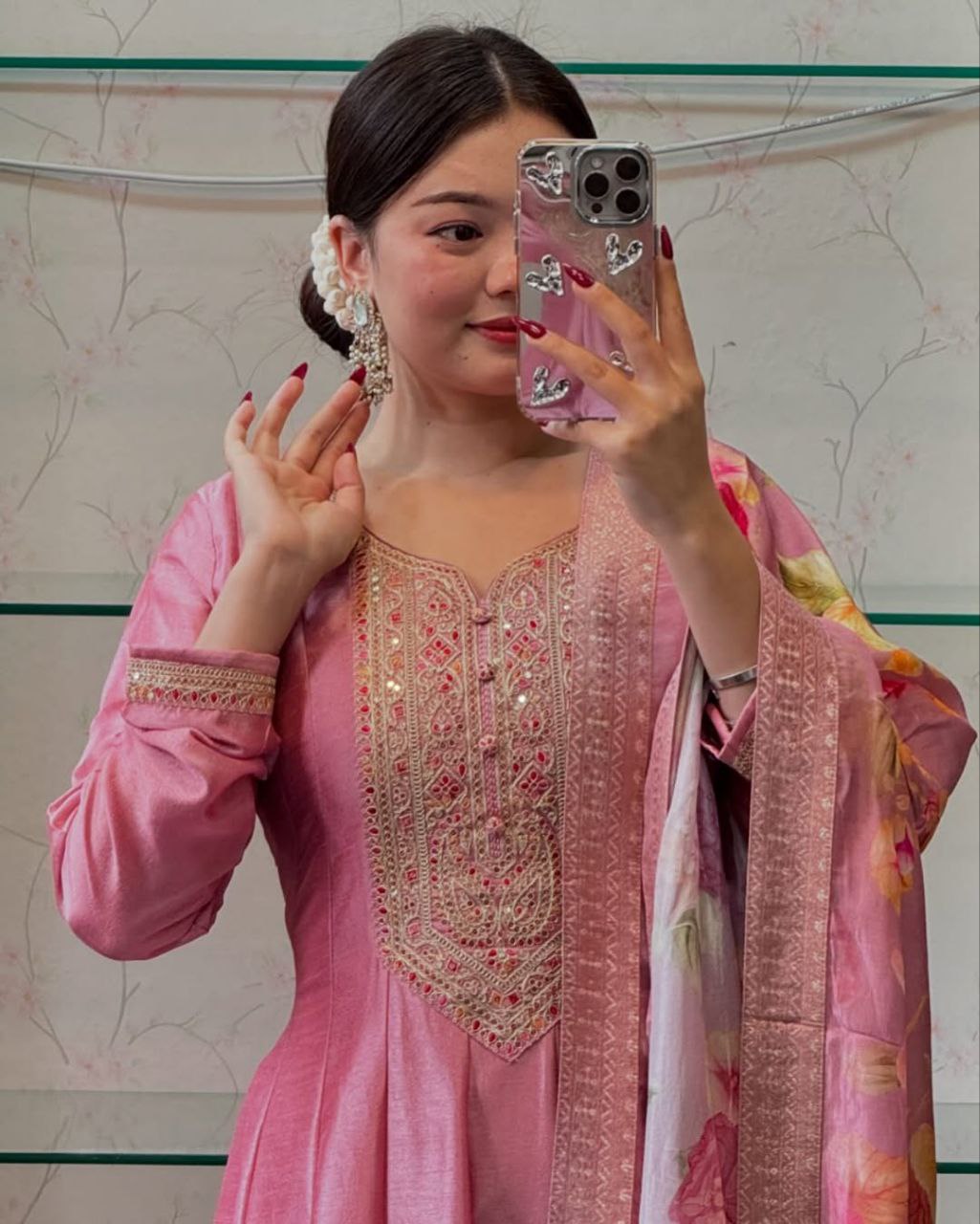 Mehfil Magic Silk Anarkali Suit Set