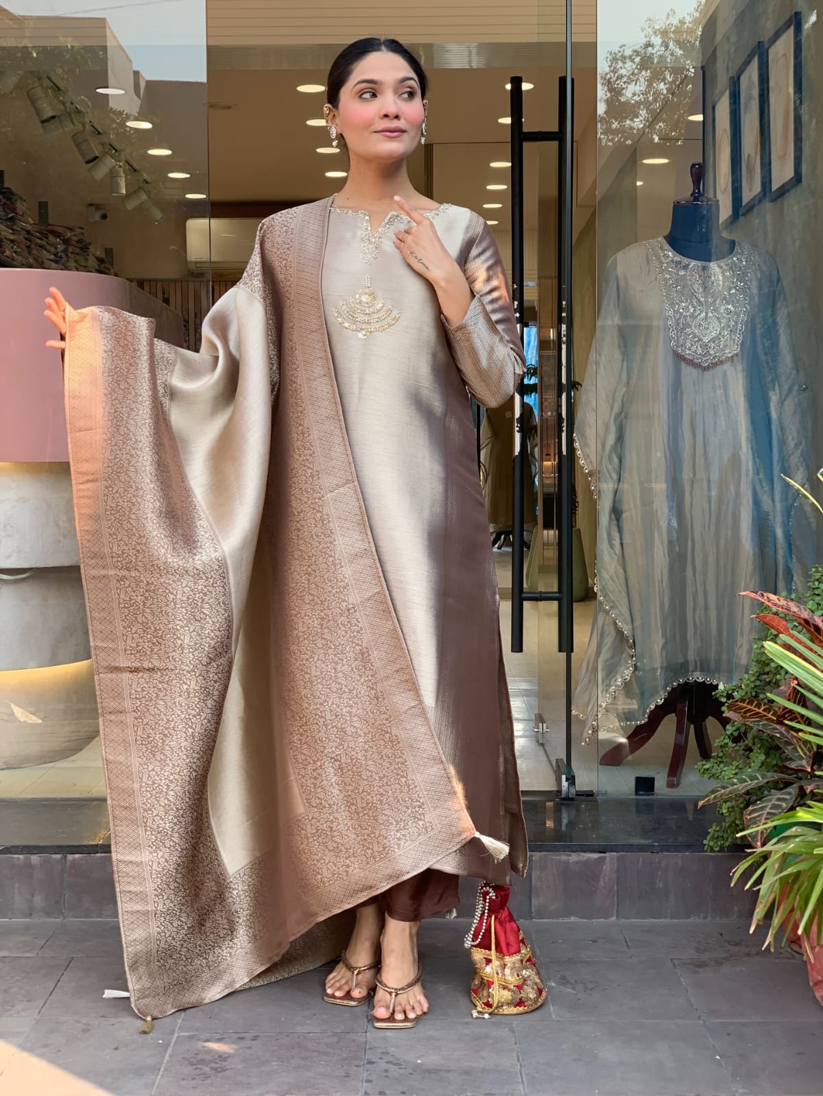 Very Gorgeous Pure Kanjivaram Tissue Silk Festive Suit Set