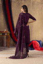 Elegant Roman Silk Kurta Pant Dupatta Set for Women