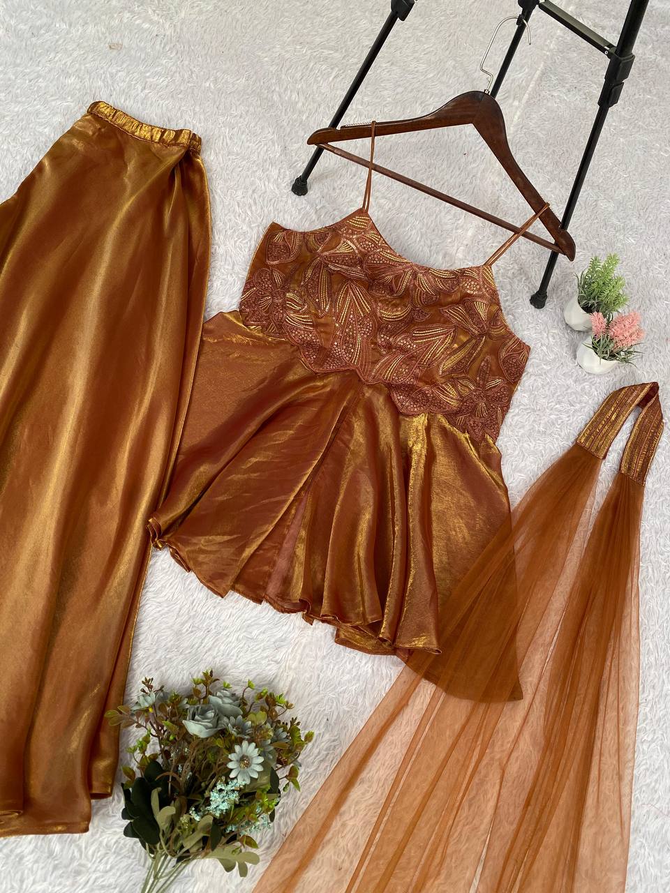 New Designer Jimmy Choo Sequence Embroidery Work Indo-Western Sharara Set