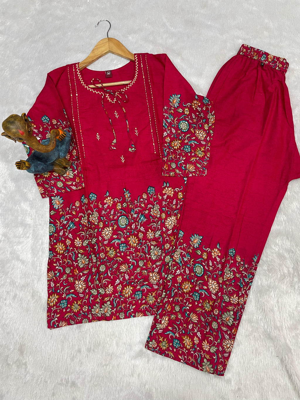 Beautiful Pink Designer Pure Cotton Co-ord Set