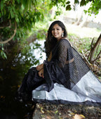 Gorgeous Black Color Banarasi Silk Saree With Weaving Work