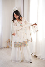 Premium Crunchy Silk Straight Kurta Palazzo Set with Dupatta