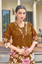 Women’s Designer Cotton Co-Ord Set with Floral Print