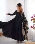 Party Wear Roman Silk Anarkali Suit Set With Premium Dupatta