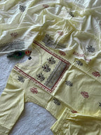 Ivory Cream Pure Cotton Hand Block Print Kurta Pant Set