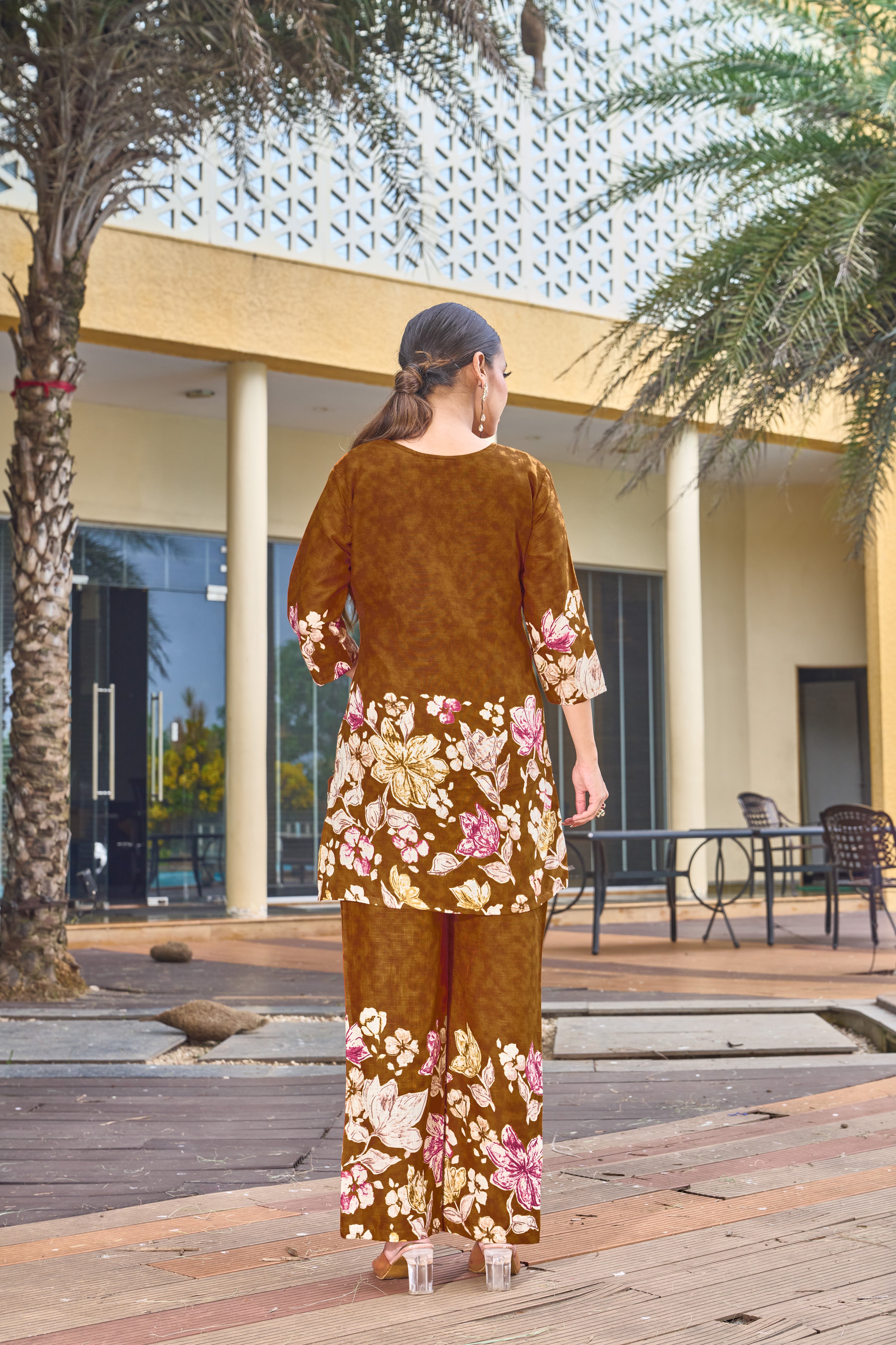 Women’s Designer Cotton Co-Ord Set with Floral Print