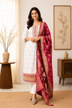 Very Gorgeous Pure Kanjivaram Silk Suit Set With Embroidery Work