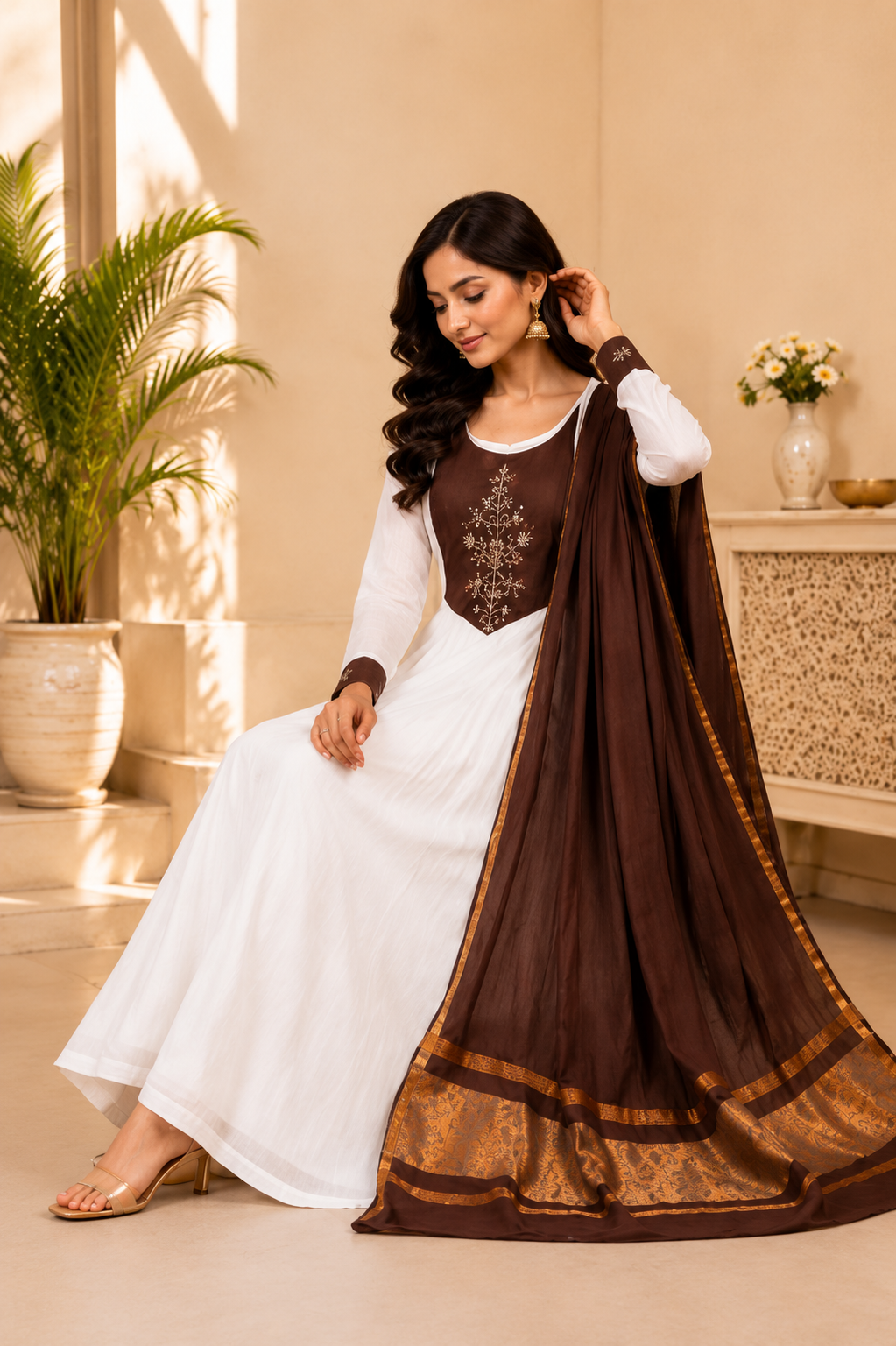 Very Attractive Pure Mul Cotton Embroidery Suit Set