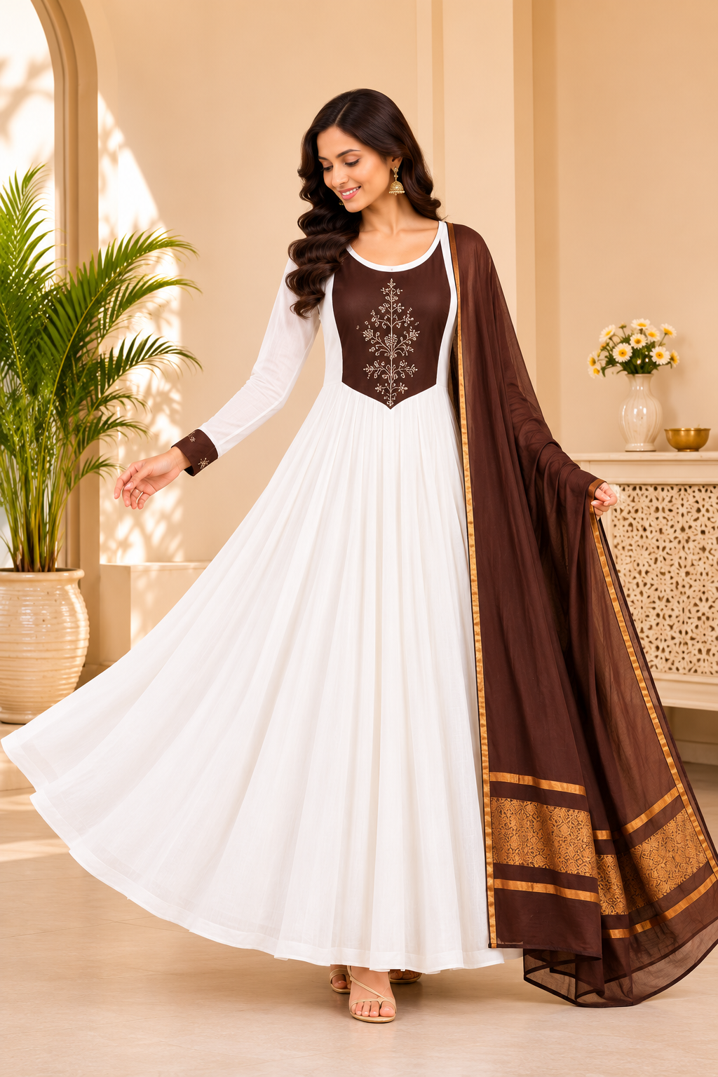 Very Attractive Pure Mul Cotton Embroidery Suit Set