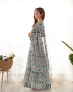 Beautiful Heavy Pure Soft Fox Georgette Zigzag Print Flared Anarkali Gown with Dupatta