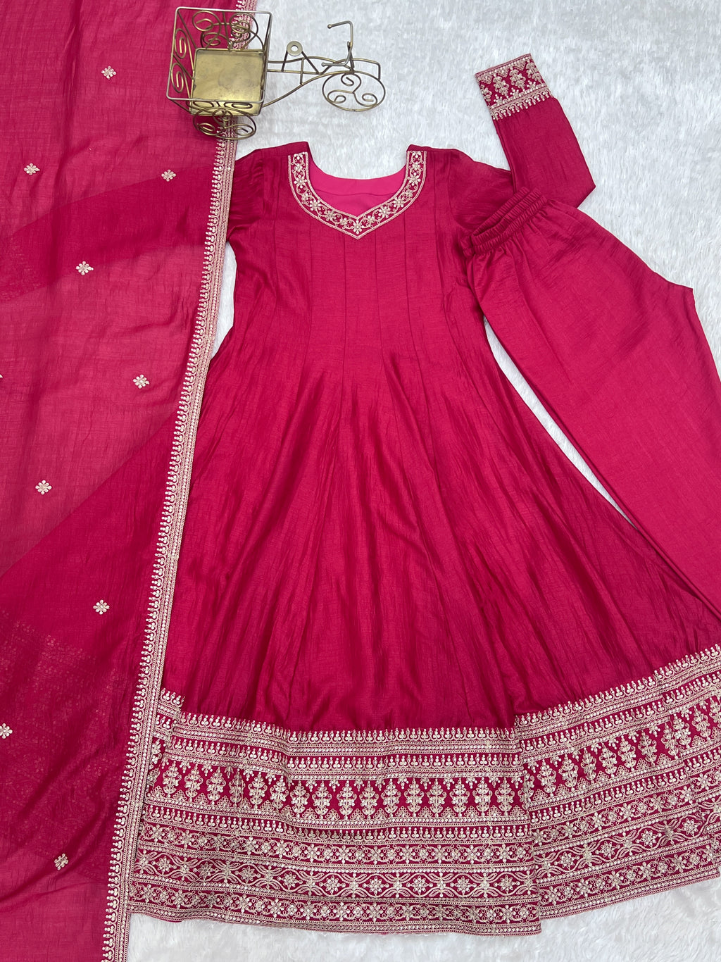 Elegent Flared Woven Brocade Kurta Set for Timeless Celebrations