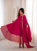 Elegent Flared Woven Brocade Kurta Set for Timeless Celebrations