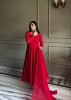 Luxury Georgette Anarkali Set with Shimmering Sequin Accents