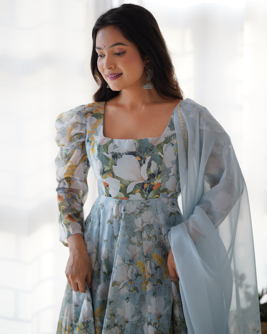 Premium Soft Organza Silk Anarkali Suit Set with Dupatta