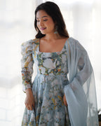 Premium Soft Organza Silk Anarkali Suit Set with Dupatta