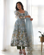 Premium Soft Organza Silk Anarkali Suit Set with Dupatta