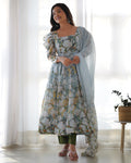 Premium Soft Organza Silk Anarkali Suit Set with Dupatta