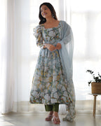 Premium Soft Organza Silk Anarkali Suit Set with Dupatta