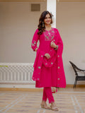 Elegant Pink Embroidered Ethnic Kurta Set for Women