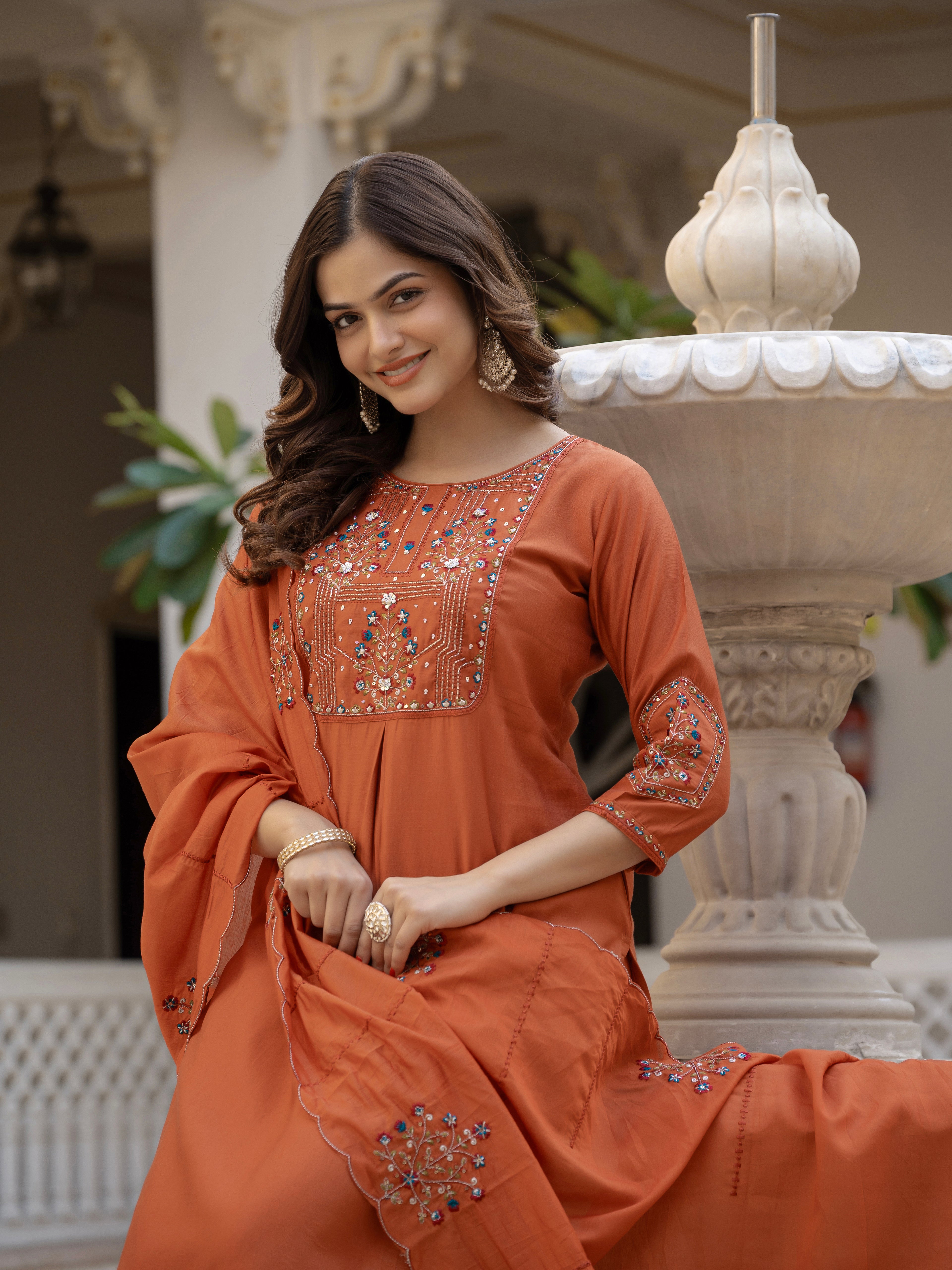 Premium Pure Viscose Mango Silk Women’s Ethnic Wear