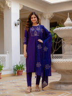 Designer Embroidered Mango Silk Suit Set for Women