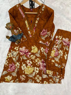 Women’s Designer Cotton Co-Ord Set with Floral Print