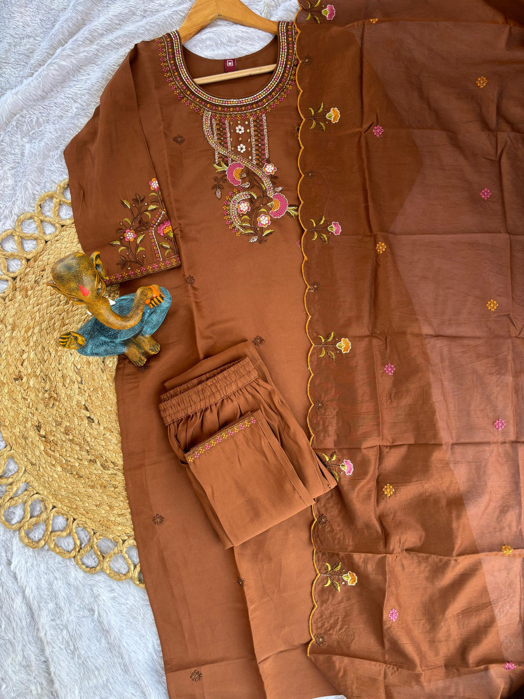 Premium Roman Silk Traditional Women’s Suit Set