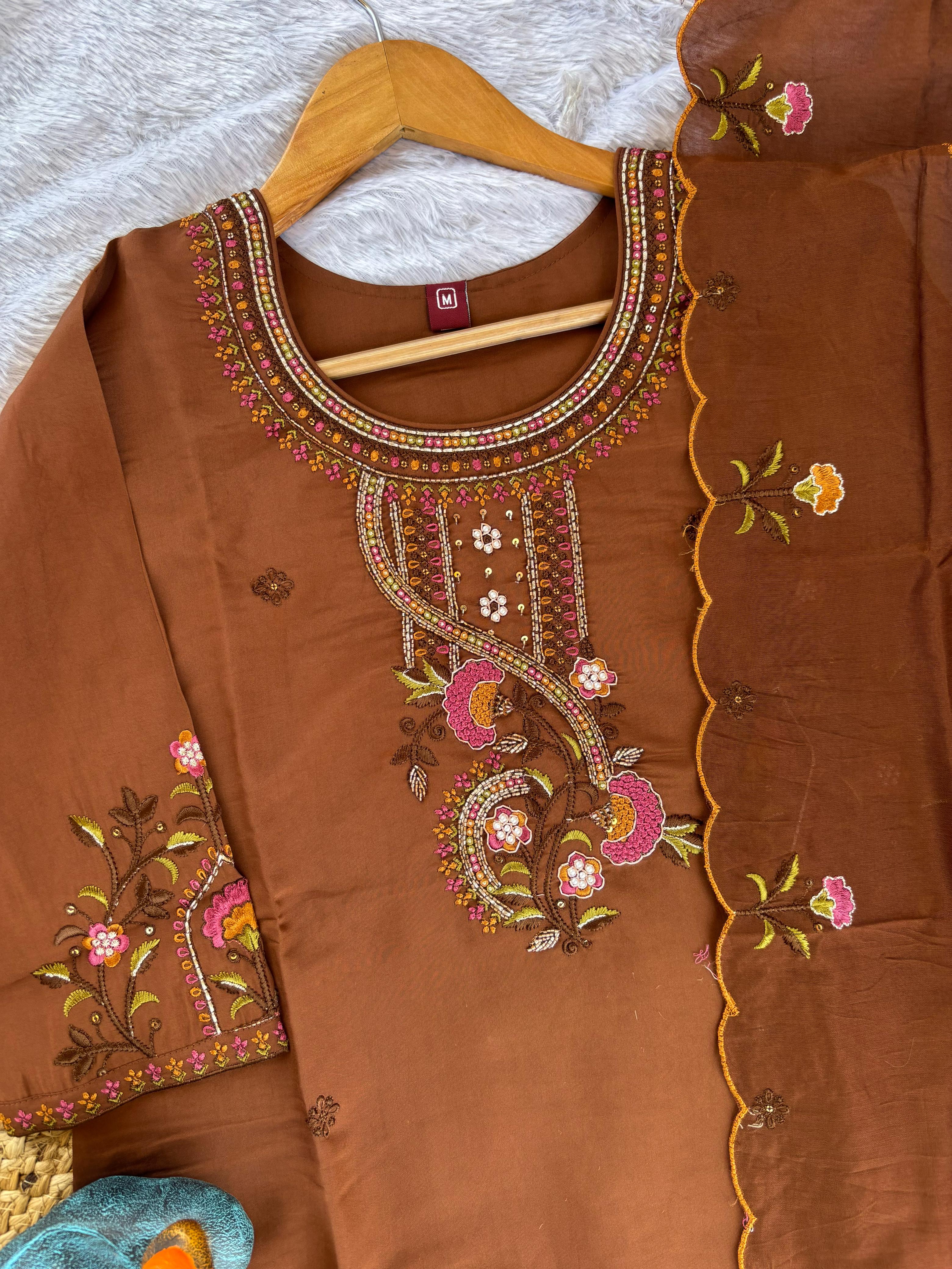 Premium Roman Silk Traditional Women’s Suit Set