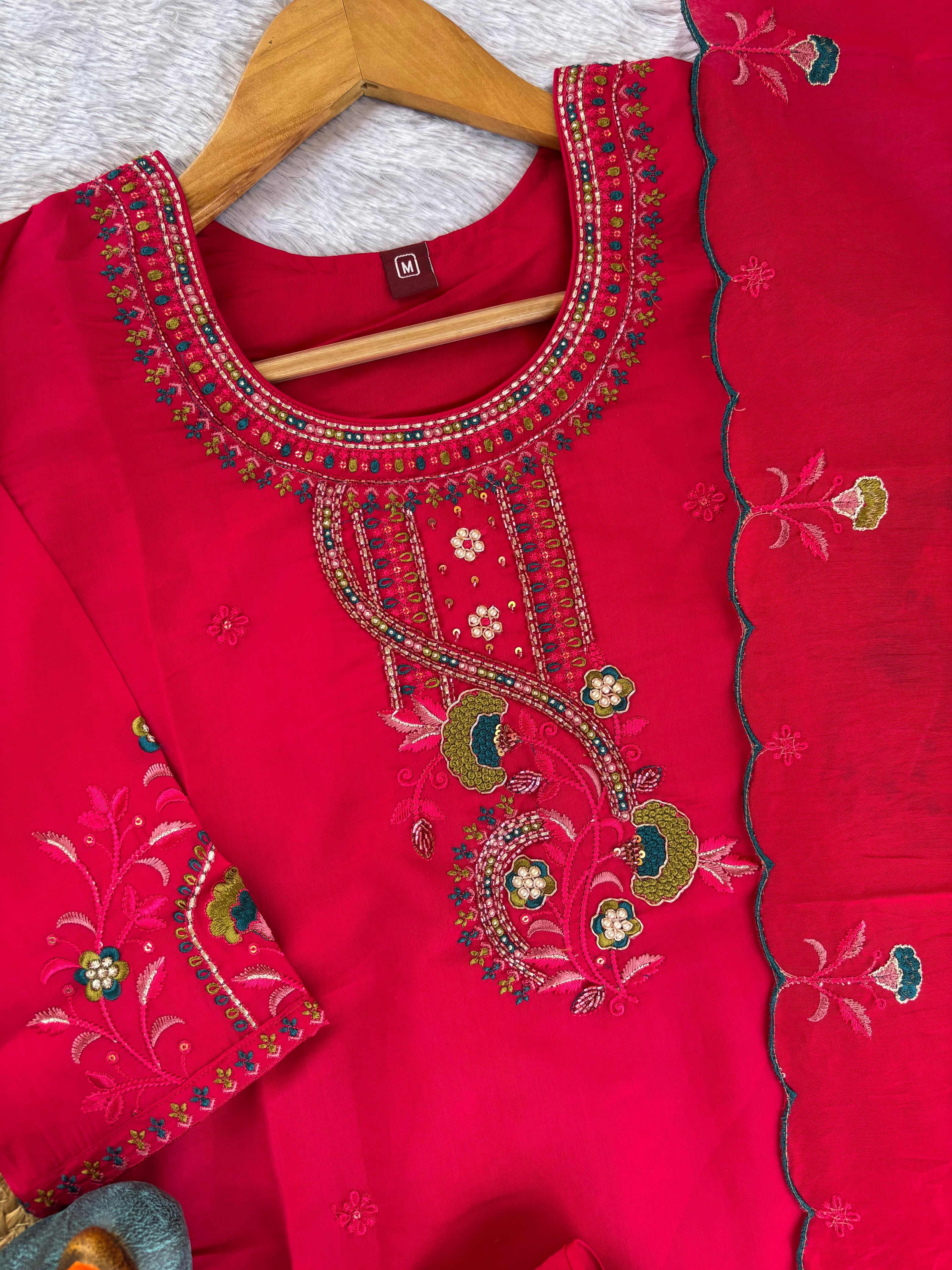 Classic Roman Silk Festive Wear for Women Suit Set