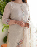 Very Beautiful Designer Kalavati Pure Linen Suit Set
