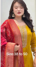 Designer Pure Banarasi Jacquard Weaving Suit Set with Dupatta