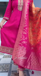 Very Beautiful Designer Pure Banarasi Jequard Wiving Suit Set