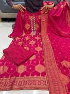 Attractive Designer Pure Banarasi Jequard Wiving Suit Set