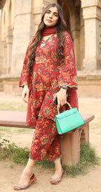 SOMIYA Women’s Pure Cotton Printed Suit Set with Dupatta