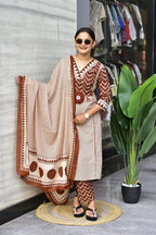 VERY BEAUTIFUL PURE MUL COTTON EMBROIDERY SUIT SET