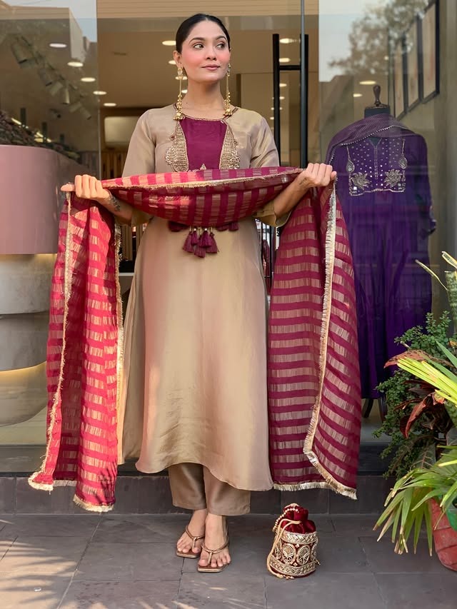 Premium Soft Silk Blend Embroidered Kurta Set with Designer Dupatta