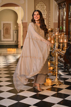 Elegant Kanjivarm Silk Embroidered Kurta Set with Dupatta